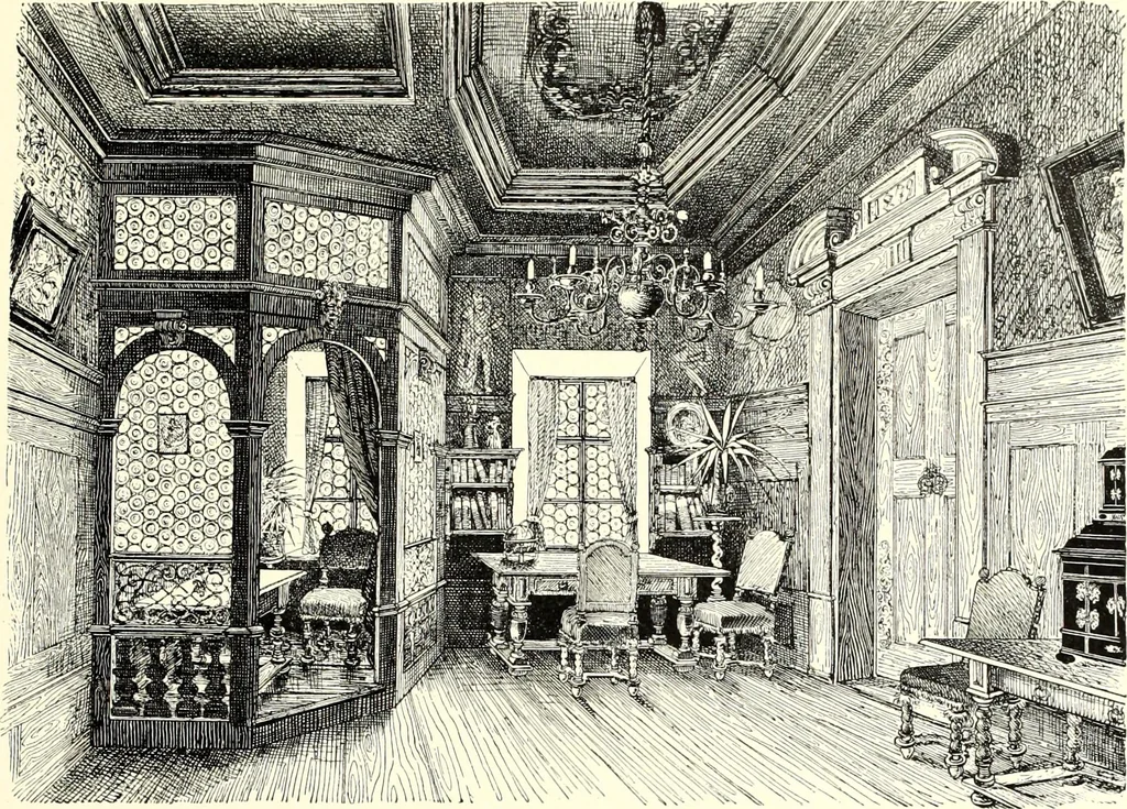 An illustration from Das deutsche Zimmer der Gothik und Renaissance : des Barock-, Rococo- und Zopfstils Anregungen zu häuslicher Kunstpflege, 1886, leaf 331