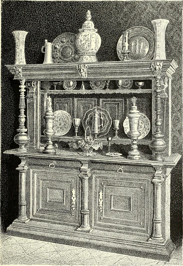 An illustration from Das deutsche Zimmer der Gothik und Renaissance : des Barock-, Rococo- und Zopfstils Anregungen zu häuslicher Kunstpflege, 1886, leaf 333