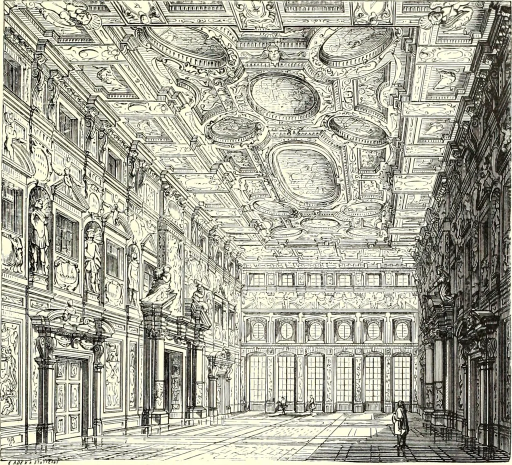 An illustration from Das deutsche Zimmer der Gothik und Renaissance : des Barock-, Rococo- und Zopfstils Anregungen zu häuslicher Kunstpflege, 1886, leaf 335