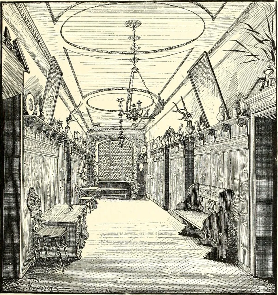 An illustration from Das deutsche Zimmer der Gothik und Renaissance : des Barock-, Rococo- und Zopfstils Anregungen zu häuslicher Kunstpflege, 1886, leaf 341