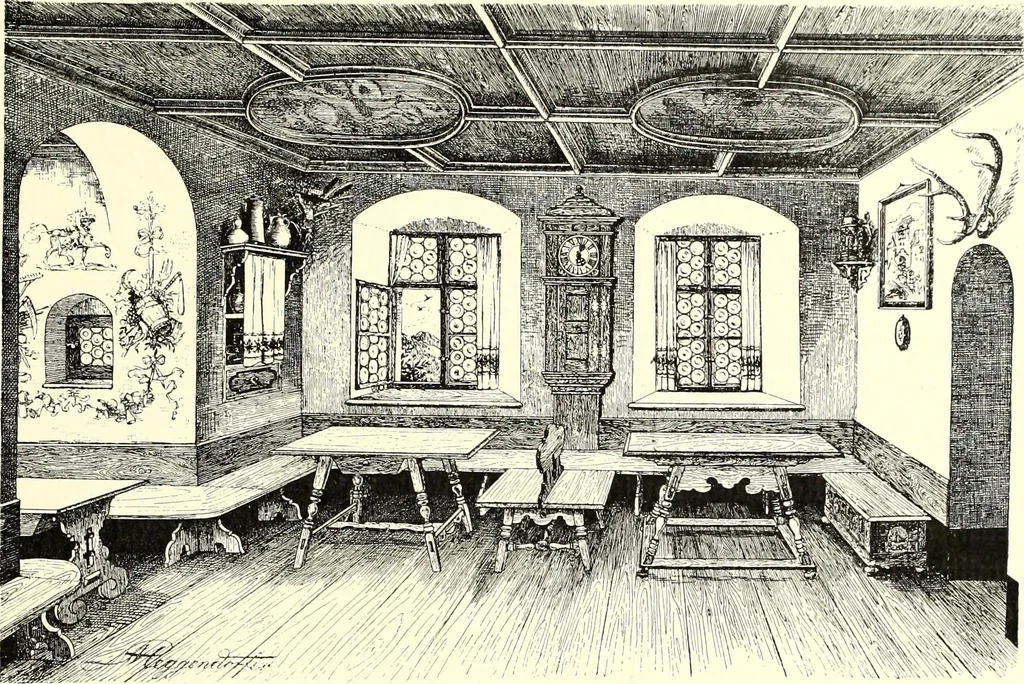 An illustration from Das deutsche Zimmer der Gothik und Renaissance : des Barock-, Rococo- und Zopfstils Anregungen zu häuslicher Kunstpflege, 1886, leaf 343
