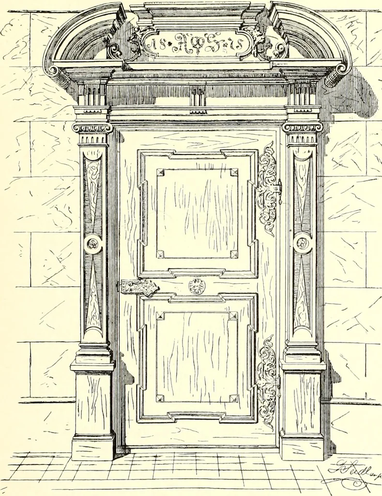 An illustration from Das deutsche Zimmer der Gothik und Renaissance : des Barock-, Rococo- und Zopfstils Anregungen zu häuslicher Kunstpflege, 1886, leaf 345