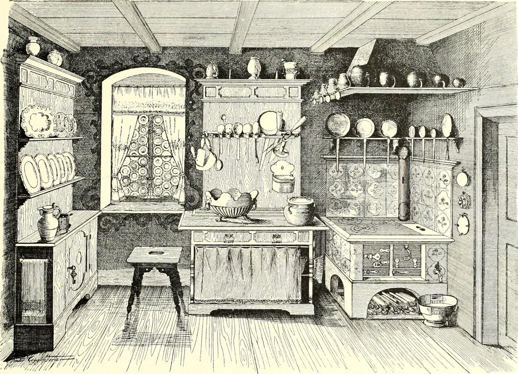 An illustration from Das deutsche Zimmer der Gothik und Renaissance : des Barock-, Rococo- und Zopfstils Anregungen zu häuslicher Kunstpflege, 1886, leaf 349