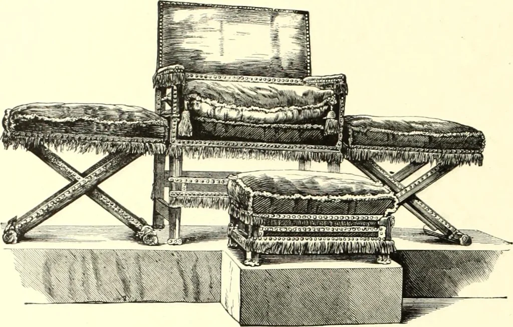 An illustration from Das deutsche Zimmer der Gothik und Renaissance : des Barock-, Rococo- und Zopfstils Anregungen zu häuslicher Kunstpflege, 1886, leaf 356