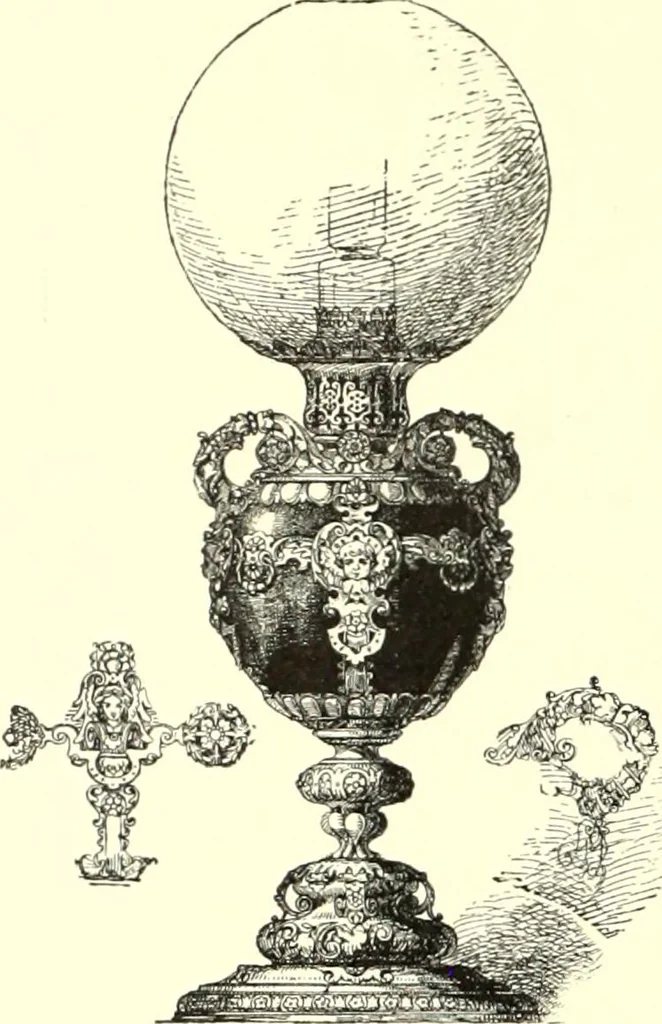 An illustration from Das deutsche Zimmer der Gothik und Renaissance : des Barock-, Rococo- und Zopfstils Anregungen zu häuslicher Kunstpflege, 1886, leaf 358