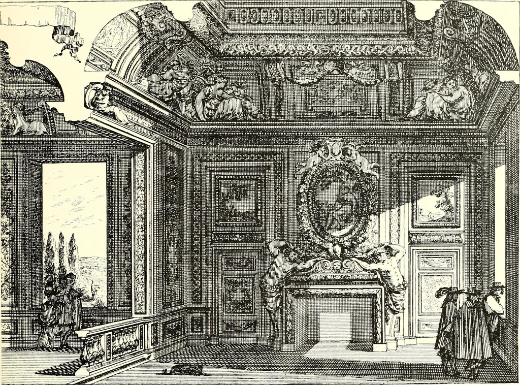 An illustration from Das deutsche Zimmer der Gothik und Renaissance : des Barock-, Rococo- und Zopfstils Anregungen zu häuslicher Kunstpflege, 1886, leaf 389