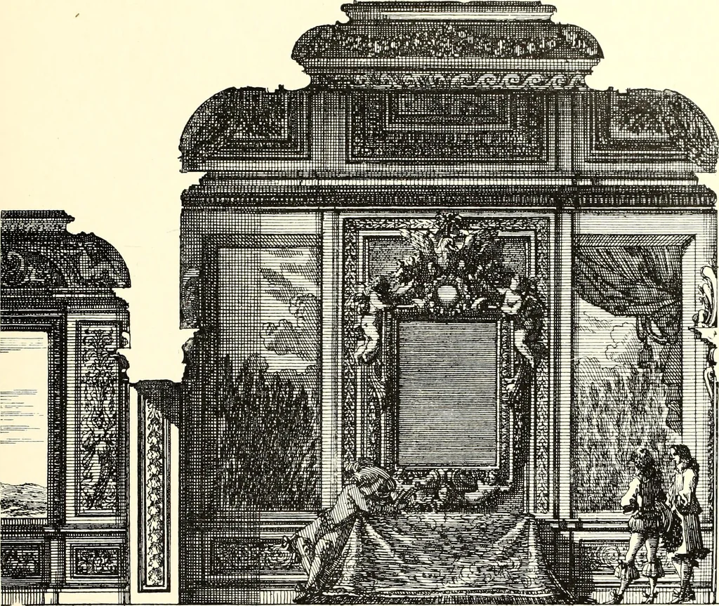 An illustration from Das deutsche Zimmer der Gothik und Renaissance : des Barock-, Rococo- und Zopfstils Anregungen zu häuslicher Kunstpflege, 1886, leaf 393