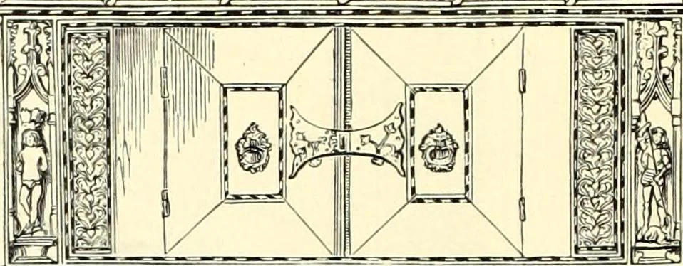 An illustration from Das deutsche Zimmer der Gothik und Renaissance : des Barock-, Rococo- und Zopfstils Anregungen zu häuslicher Kunstpflege, 1886, leaf 40