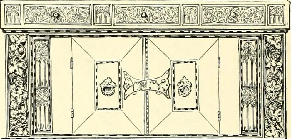 An illustration from Das deutsche Zimmer der Gothik und Renaissance : des Barock-, Rococo- und Zopfstils Anregungen zu häuslicher Kunstpflege, 1886, leaf 40