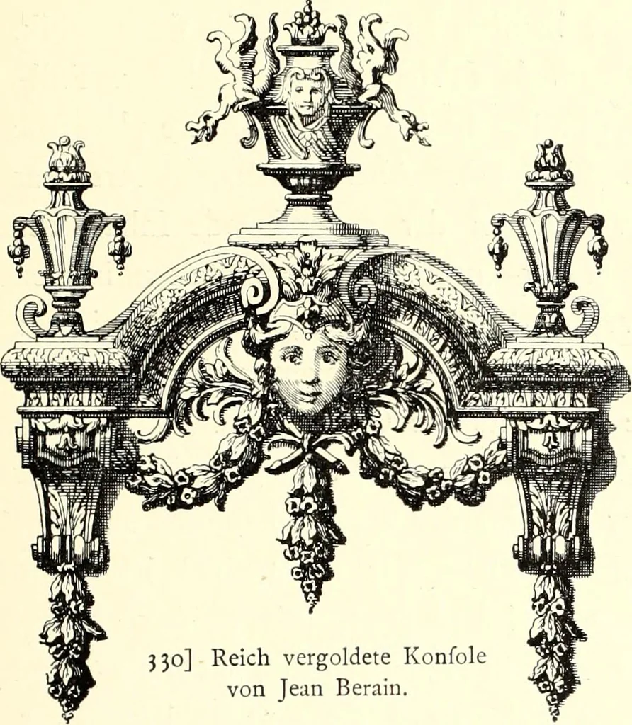 An illustration from Das deutsche Zimmer der Gothik und Renaissance : des Barock-, Rococo- und Zopfstils Anregungen zu häuslicher Kunstpflege, 1886, leaf 403