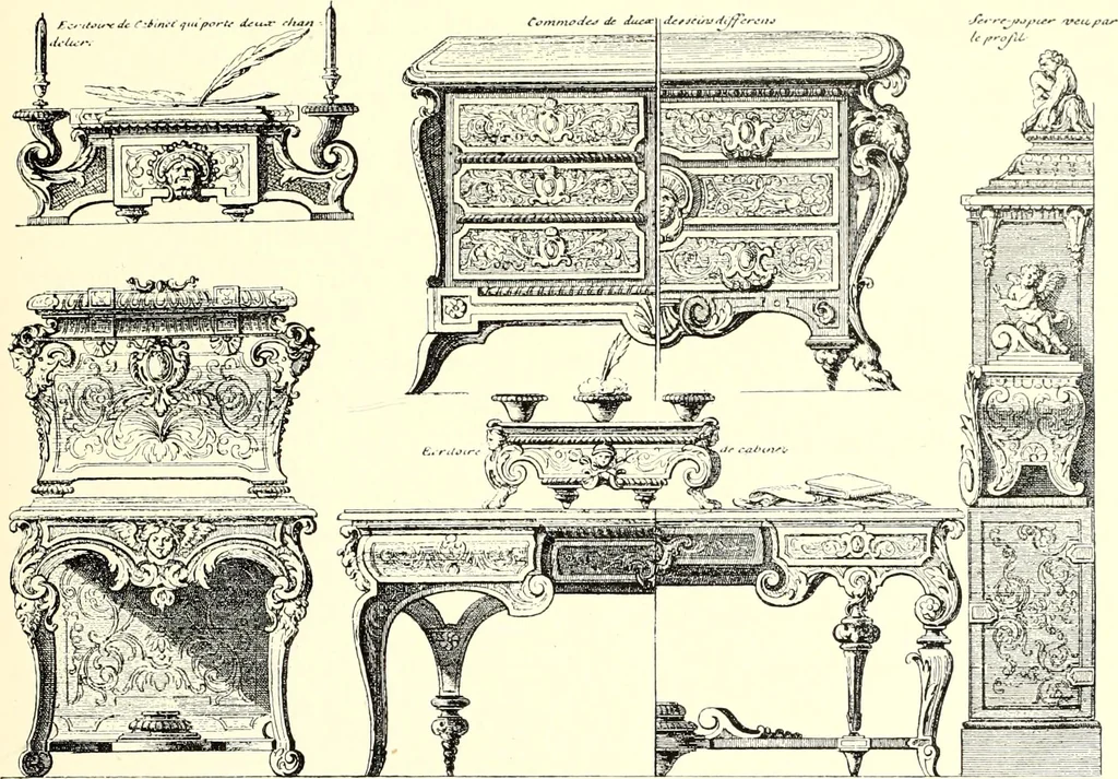 An illustration from Das deutsche Zimmer der Gothik und Renaissance : des Barock-, Rococo- und Zopfstils Anregungen zu häuslicher Kunstpflege, 1886, leaf 405