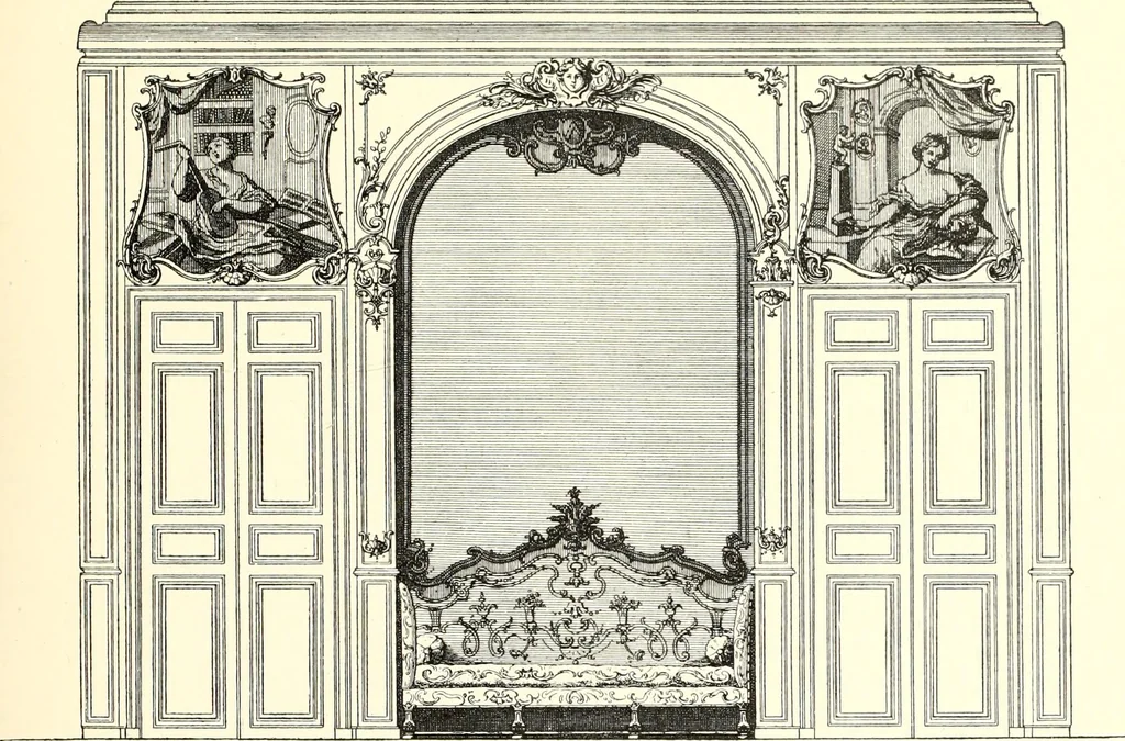 An illustration from Das deutsche Zimmer der Gothik und Renaissance : des Barock-, Rococo- und Zopfstils Anregungen zu häuslicher Kunstpflege, 1886, leaf 415