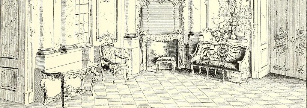An illustration from Das deutsche Zimmer der Gothik und Renaissance : des Barock-, Rococo- und Zopfstils Anregungen zu häuslicher Kunstpflege, 1886, leaf 433