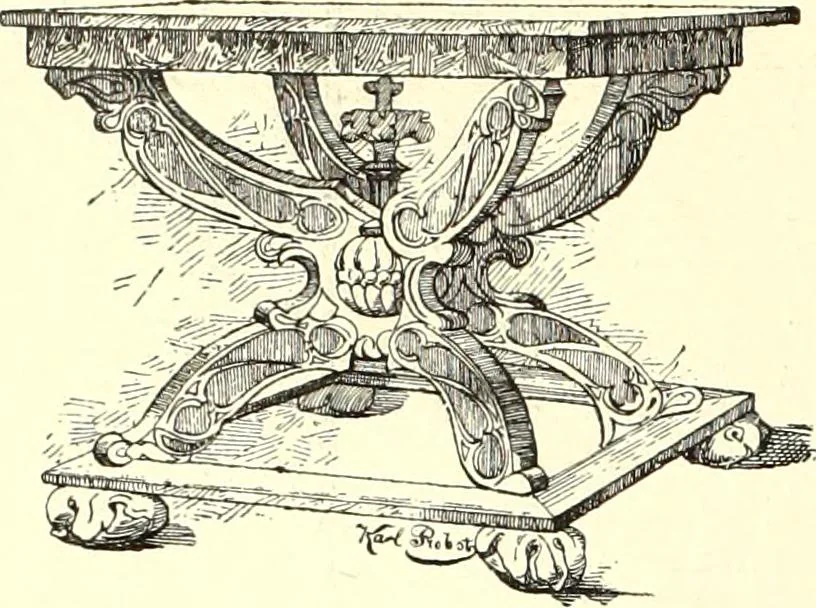 An illustration from Das deutsche Zimmer der Gothik und Renaissance : des Barock-, Rococo- und Zopfstils Anregungen zu häuslicher Kunstpflege, 1886, leaf 44