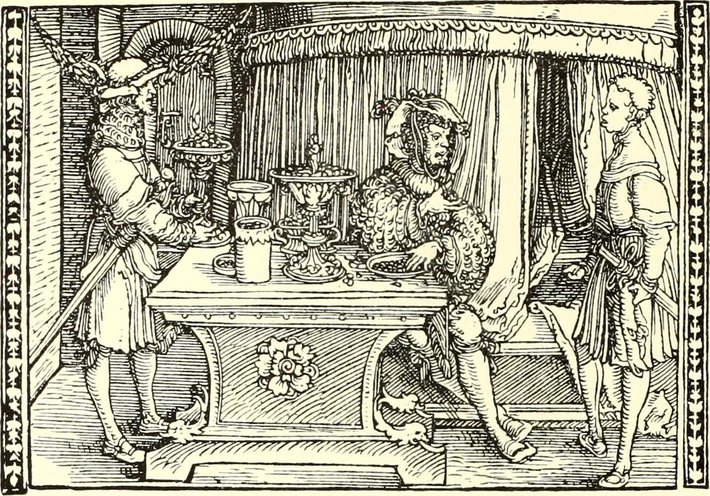 An illustration from Das deutsche Zimmer der Gothik und Renaissance : des Barock-, Rococo- und Zopfstils Anregungen zu häuslicher Kunstpflege, 1886, leaf 46