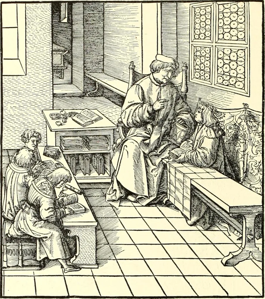 An illustration from Das deutsche Zimmer der Gothik und Renaissance : des Barock-, Rococo- und Zopfstils Anregungen zu häuslicher Kunstpflege, 1886, leaf 48