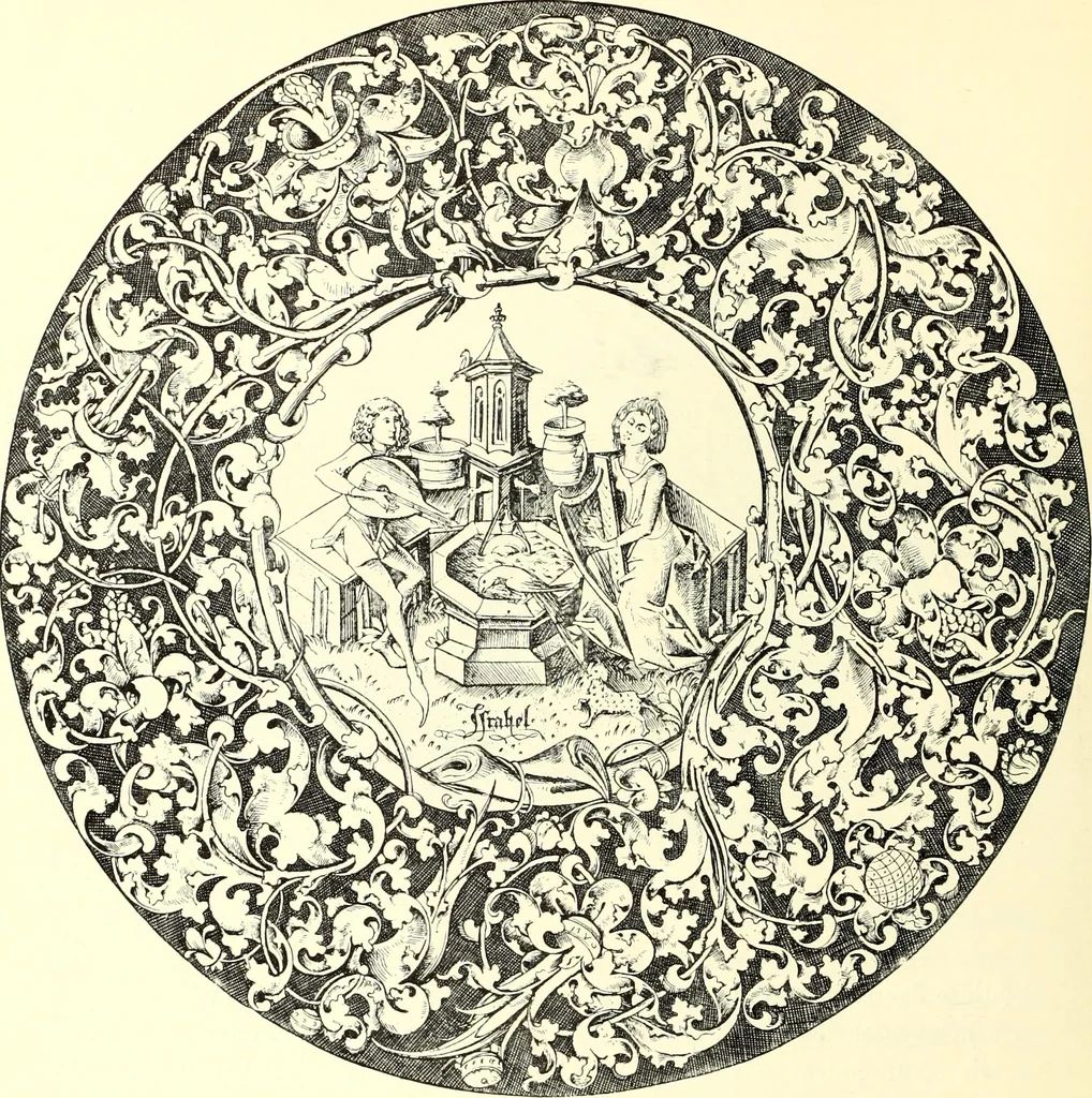 An illustration from Das deutsche Zimmer der Gothik und Renaissance : des Barock-, Rococo- und Zopfstils Anregungen zu häuslicher Kunstpflege, 1886, leaf 50