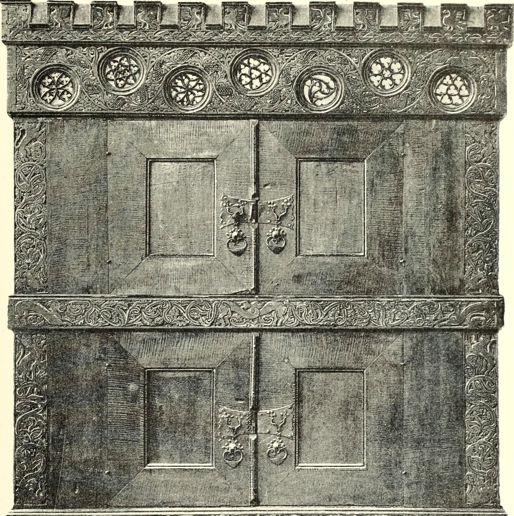 An illustration from Das deutsche Zimmer der Gothik und Renaissance : des Barock-, Rococo- und Zopfstils Anregungen zu häuslicher Kunstpflege, 1886, leaf 73