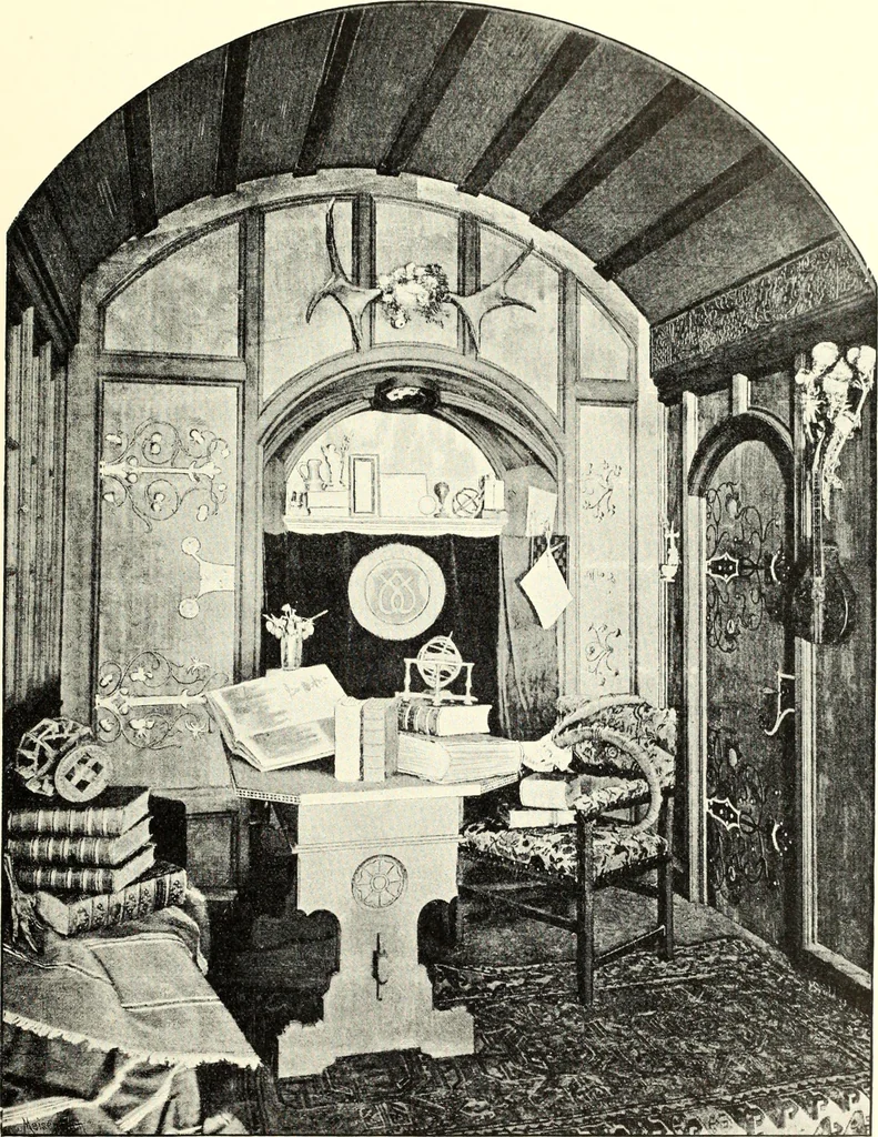 An illustration from Das deutsche Zimmer der Gothik und Renaissance : des Barock-, Rococo- und Zopfstils Anregungen zu häuslicher Kunstpflege, 1886, leaf 77