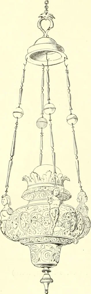An illustration from Das deutsche Zimmer der Gothik und Renaissance : des Barock-, Rococo- und Zopfstils Anregungen zu häuslicher Kunstpflege, 1886, leaf 90