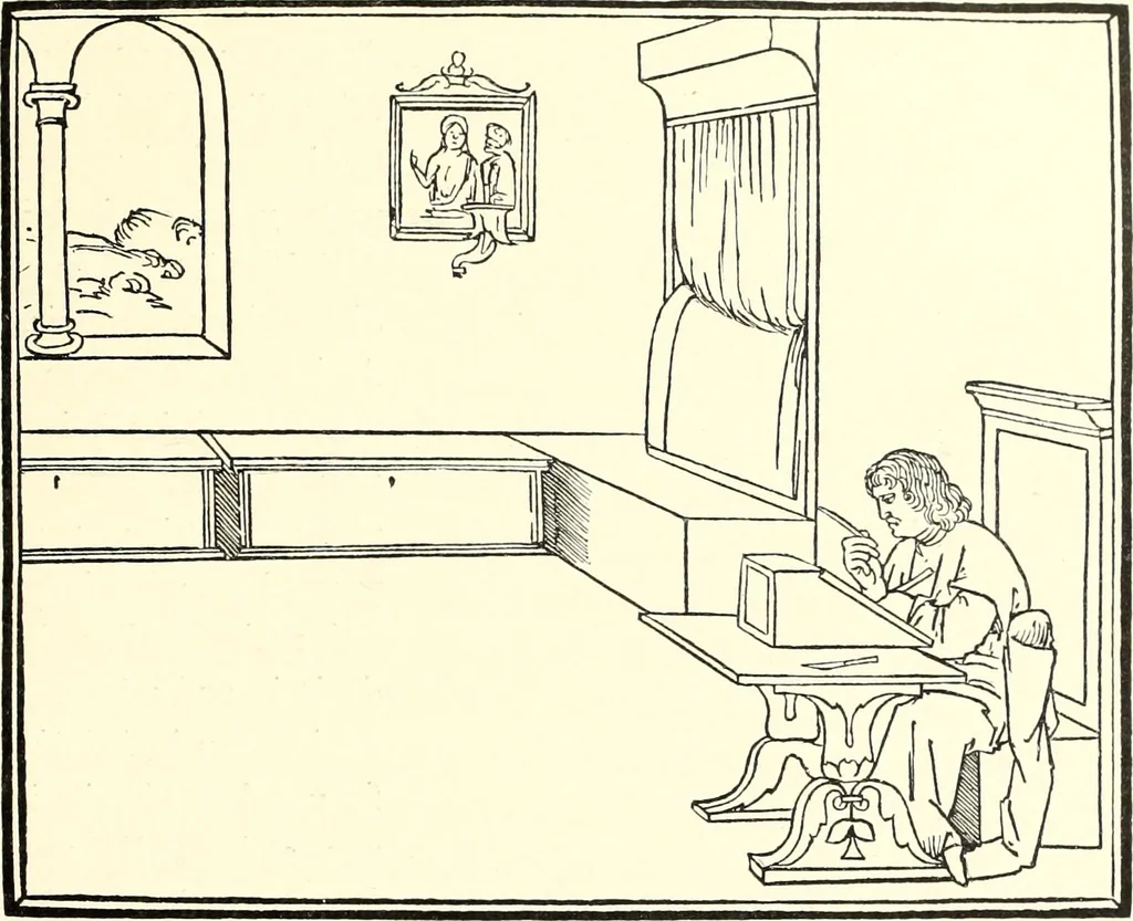 An illustration from Das deutsche Zimmer der Gothik und Renaissance : des Barock-, Rococo- und Zopfstils Anregungen zu häuslicher Kunstpflege, 1886, leaf 91