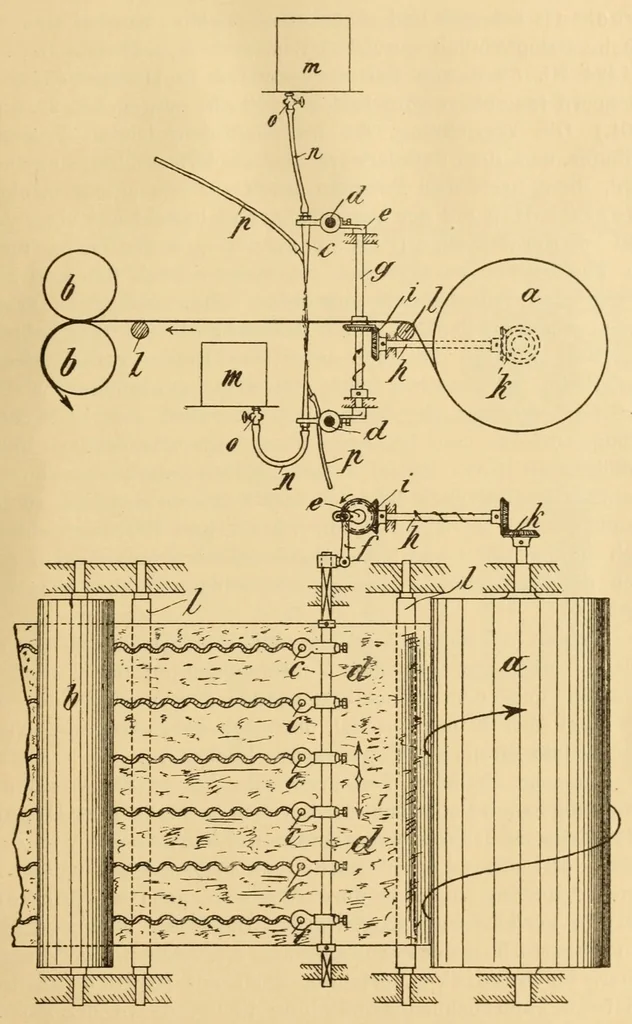 An illustration from Das Färben des Papiers auf der Papiermaschine, 1913, leaf 19