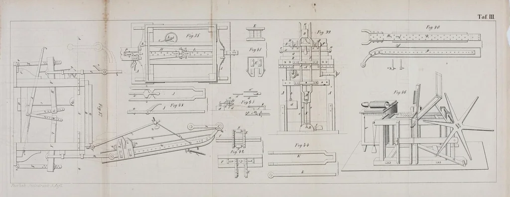 An illustration from Das Ganze des Steindrucks : oder, Vollständige theoretisch-praktische Anweisung zur Ausübung der Lithographie in ihrem ganzen Umfange und auf ihrem jetzigen Standpuncte ..., 1856, leaf 371