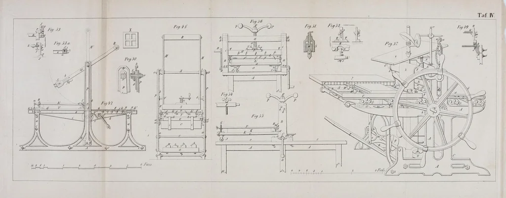 An illustration from Das Ganze des Steindrucks : oder, Vollständige theoretisch-praktische Anweisung zur Ausübung der Lithographie in ihrem ganzen Umfange und auf ihrem jetzigen Standpuncte ..., 1856, leaf 373