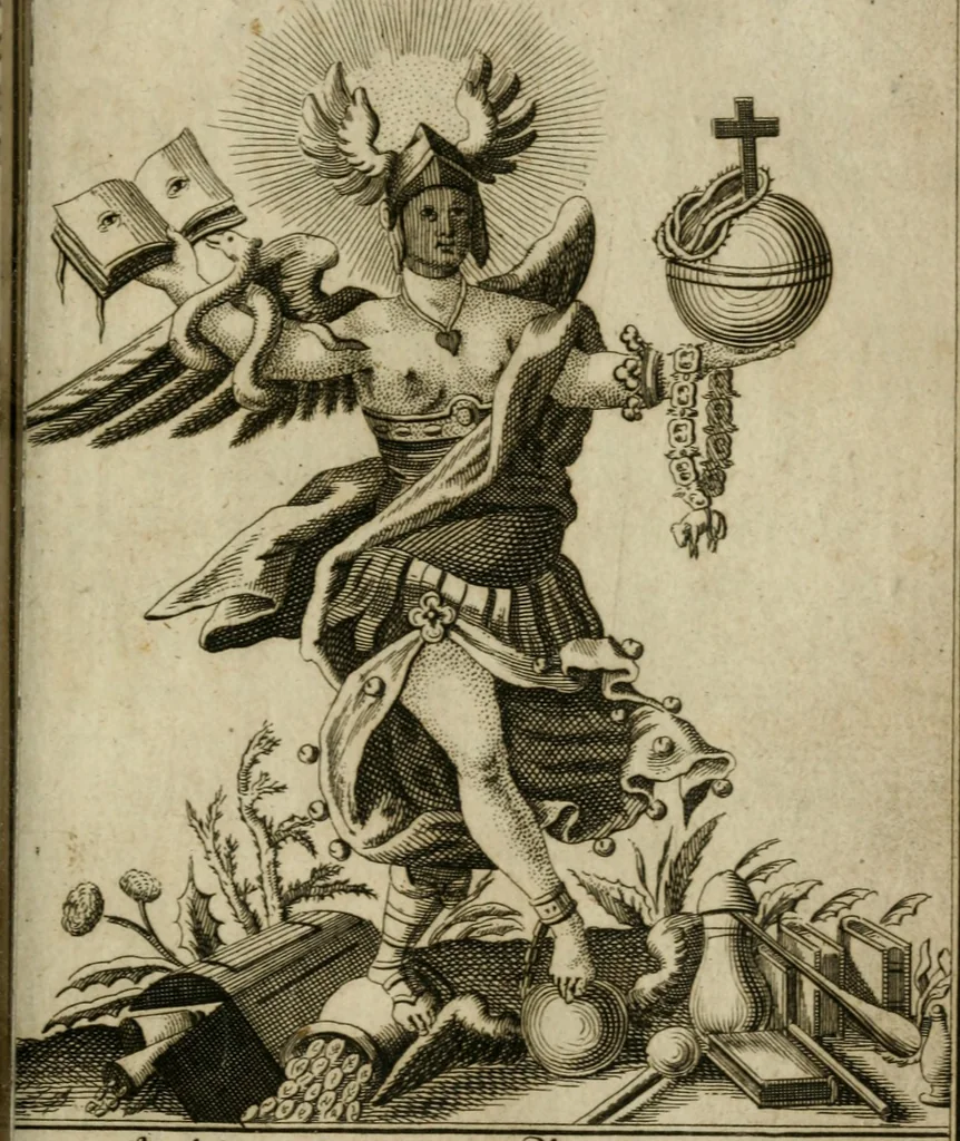 An illustration from Das güldne Vliess, oder, Das allerhöchste, edelste, kunstreichste Kleinod, und der urälteste verborgene Schatz der Weisen : in welchem da ist die allgemeine Materia prima, derselben nothwendige Praeparation und überaus reiche Frucht des philosophischen Steins augenscheinlich gezeiget und klärlich dargethan, 1737, leaf 222