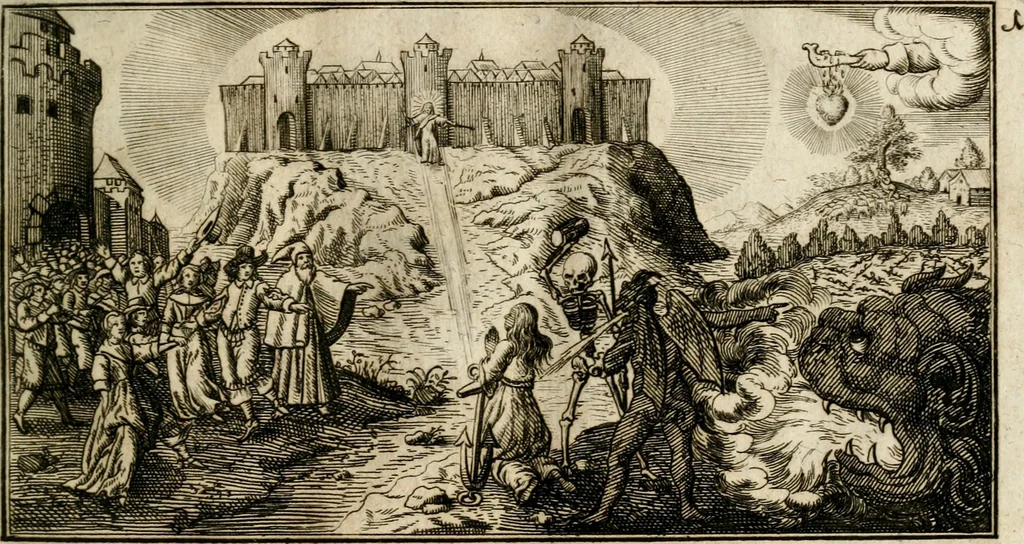 An illustration from Das hohe Lied dess Königes Salomons, nach der Ordnung dess Textes summarischen gebeten Rand, Glossen und kurtzen Beschluss-Liedern, 1662, leaf 30