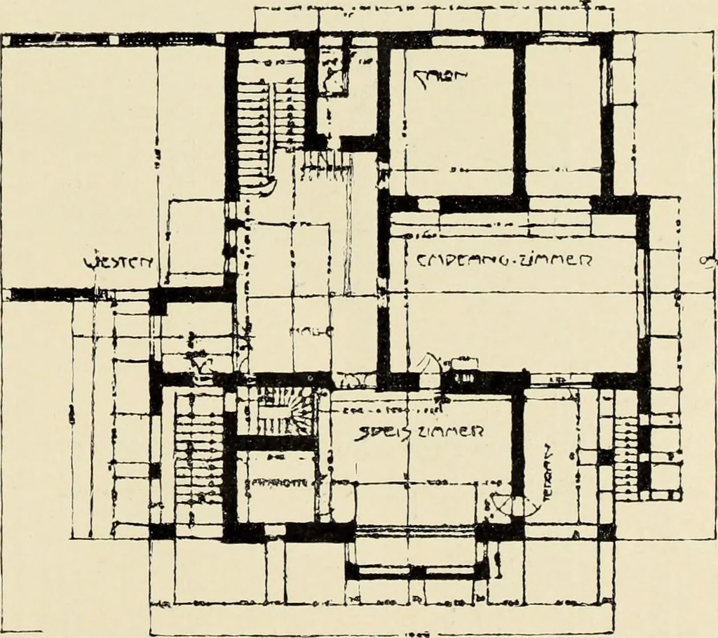 An illustration from Das moderne Landhaus : ein Beitrag zur neuen Baukunst, 1905, leaf 22