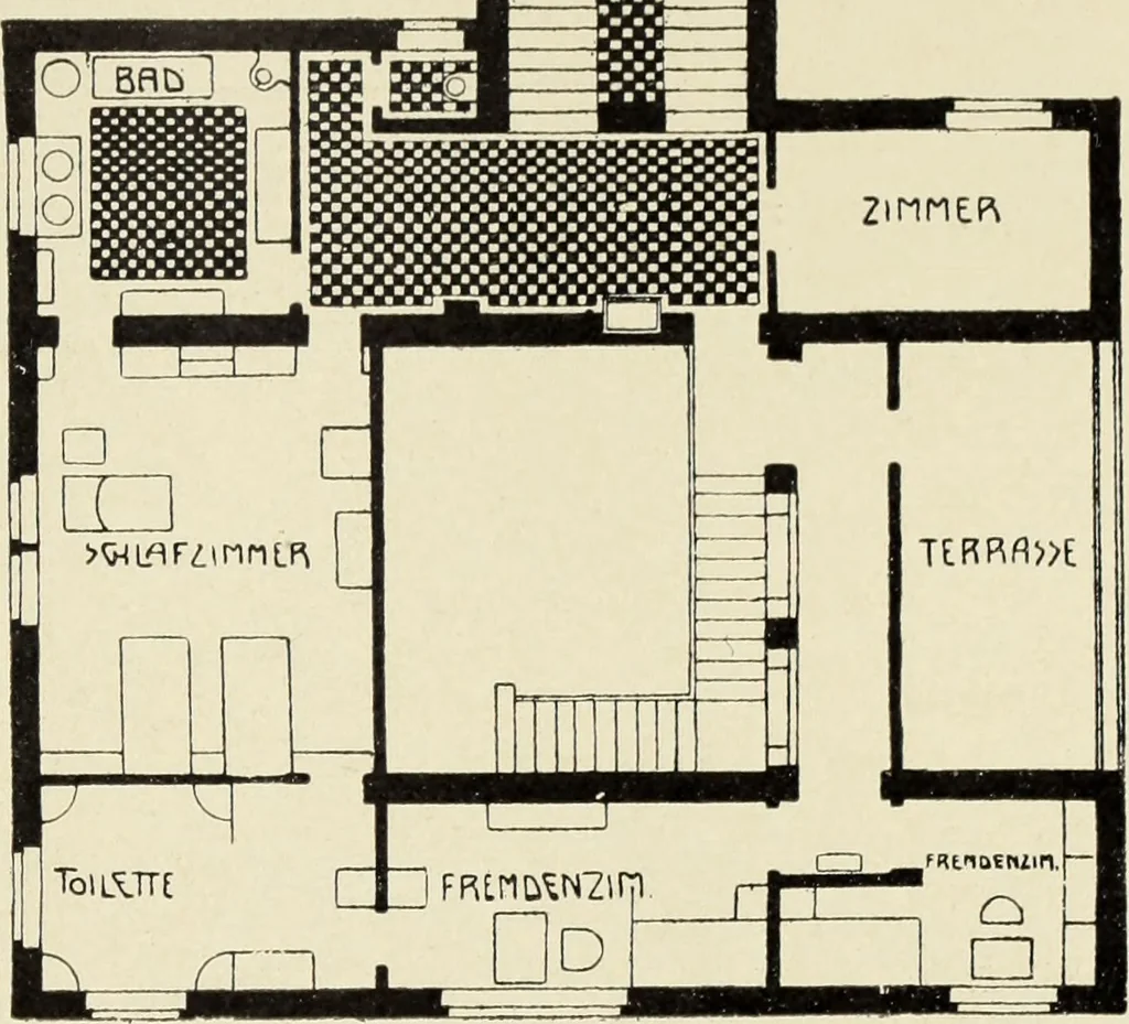 An illustration from Das moderne Landhaus : ein Beitrag zur neuen Baukunst, 1905, leaf 50