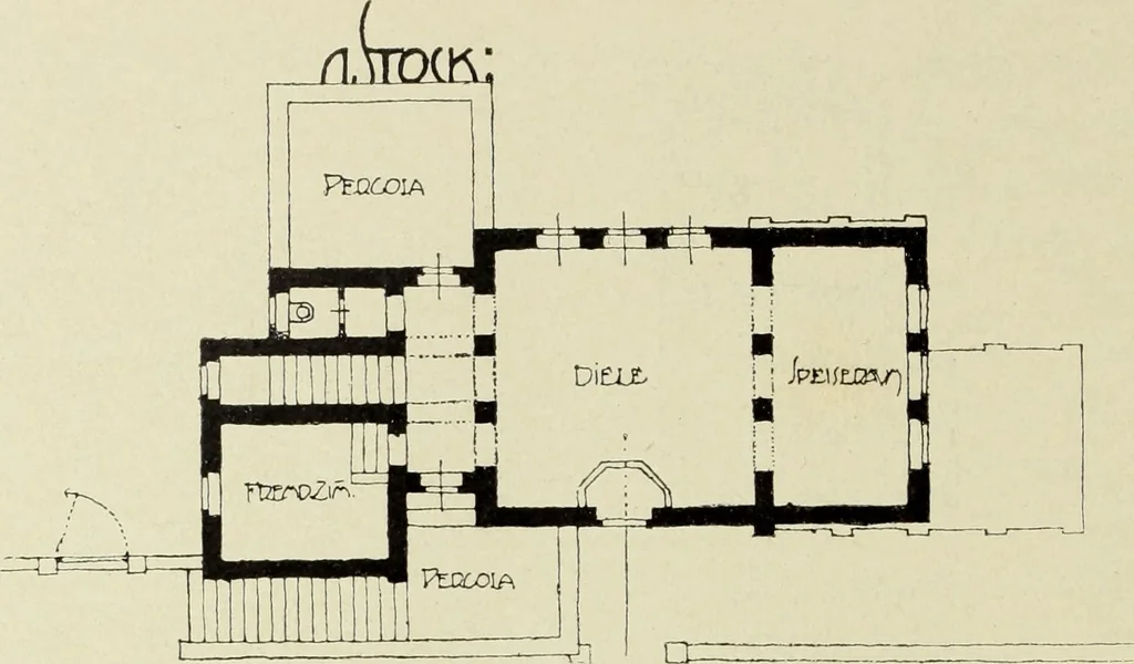 An illustration from Das moderne Landhaus : ein Beitrag zur neuen Baukunst, 1905, leaf 91