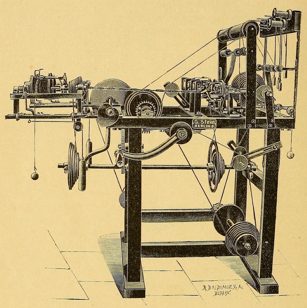 An illustration from Das Posamentier-Kunstgewerbe. Gründliche Anleitung zur Herstellung sämmtlicher Möbelposamenten. Praktisches Lehrbuch mit 100 Erläuternden Zeichnungen und Illustrationen im Text und 4 lithographirten Tafeln. Bezugsquellen-Addressbuch, 1894, leaf 126