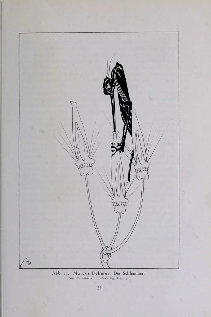 An illustration from Das Teuflische und Groteske in der Kunst, 1911, leaf 27
