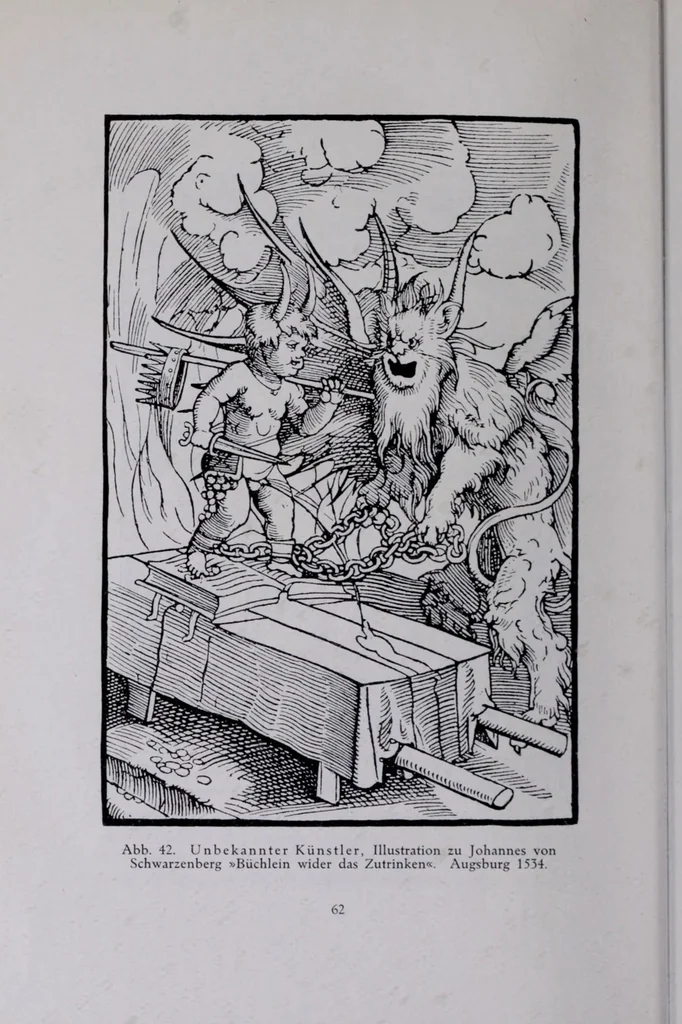An illustration from Das Teuflische und Groteske in der Kunst, 1911, leaf 64