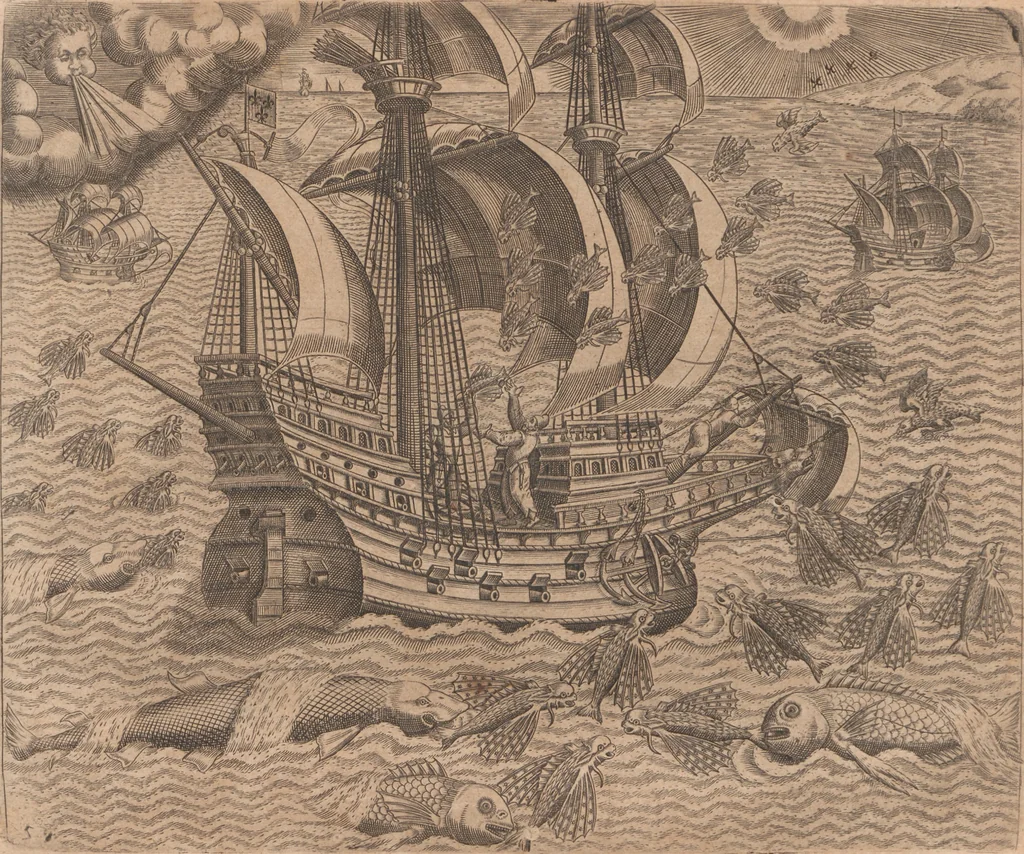 An illustration from Das vierdte Buch von der Neuwen Welt. Oder Neuwe vnd gründtliche Historien, von dem Nidergängischen Indien, so von Christophoro Columbo im Jar 1492 erstlich erfunden, 1594, leaf 175