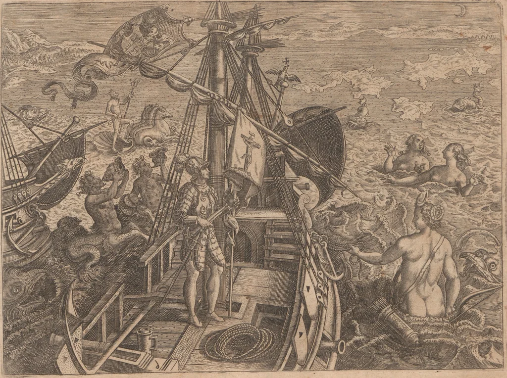 An illustration from Das vierdte Buch von der Neuwen Welt. Oder Neuwe vnd gründtliche Historien, von dem Nidergängischen Indien, so von Christophoro Columbo im Jar 1492 erstlich erfunden, 1594, leaf 183