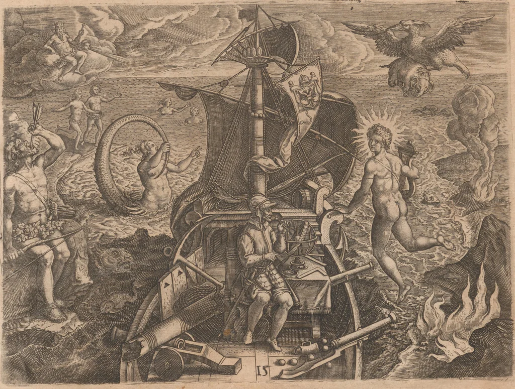 An illustration from Das vierdte Buch von der Neuwen Welt. Oder Neuwe vnd gründtliche Historien, von dem Nidergängischen Indien, so von Christophoro Columbo im Jar 1492 erstlich erfunden, 1594, leaf 201