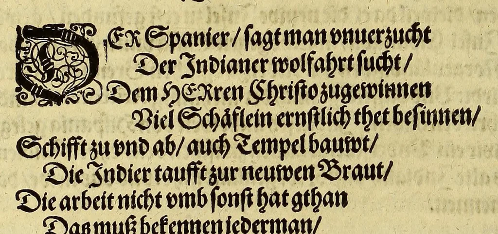 An illustration from Das vierdte Buch von der Neuwen Welt. : Oder neuwe und gründtliche Historien, von dem Nidergängischen Indien, so von Christophoro Columbo im Jar 1492. erstlich erfunden., 1594, leaf 26