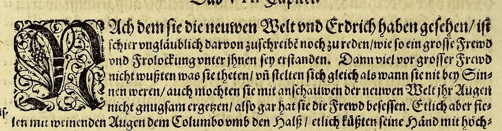 An illustration from Das vierdte Buch von der Neuwen Welt. : Oder neuwe und gründtliche Historien, von dem Nidergängischen Indien, so von Christophoro Columbo im Jar 1492. erstlich erfunden., 1594, leaf 50