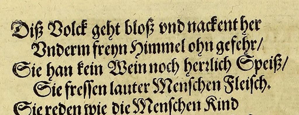 An illustration from Das vierdte Buch von der Neuwen Welt. : Oder neuwe und gründtliche Historien, von dem Nidergängischen Indien, so von Christophoro Columbo im Jar 1492. erstlich erfunden., 1613, leaf 16