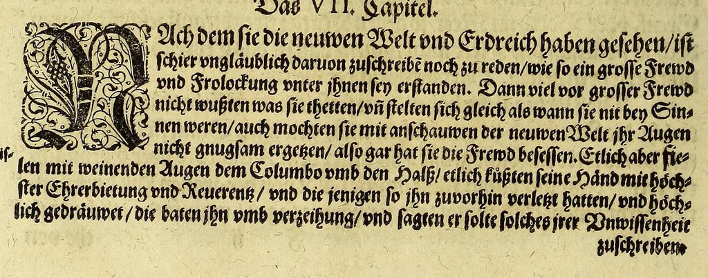 An illustration from Das vierdte Buch von der Neuwen Welt. : Oder neuwe und gründtliche Historien, von dem Nidergängischen Indien, so von Christophoro Columbo im Jar 1492. erstlich erfunden., 1613, leaf 52