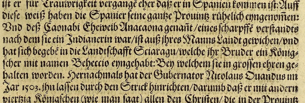 An illustration from Das vierdte Buch von der Neuwen Welt. : Oder neuwe und gründtliche Historien, von dem Nidergängischen Indien, so von Christophoro Columbo im Jar 1492. erstlich erfunden., 1613, leaf 71