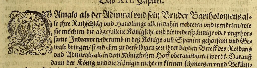 An illustration from Das vierdte Buch von der Neuwen Welt. : Oder neuwe und gründtliche Historien, von dem Nidergängischen Indien, so von Christophoro Columbo im Jar 1492. erstlich erfunden., 1613, leaf 73