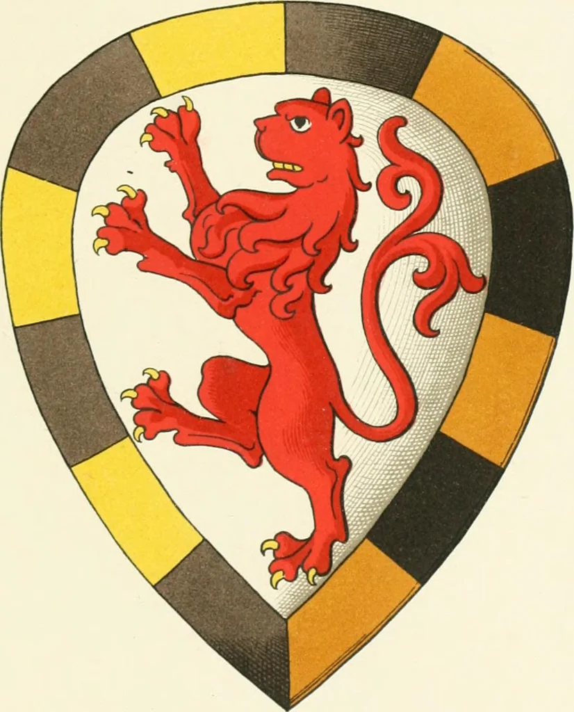 An illustration from Das Wappen des fürstlichen Hauses Hohenzollern in seiner Entwicklung von der ältesten Zeit bis zur Gegenwart historisch dargestellt, nebst Anhang: Hohenzollern'sche Allianz-Wappen, 1889, leaf 22