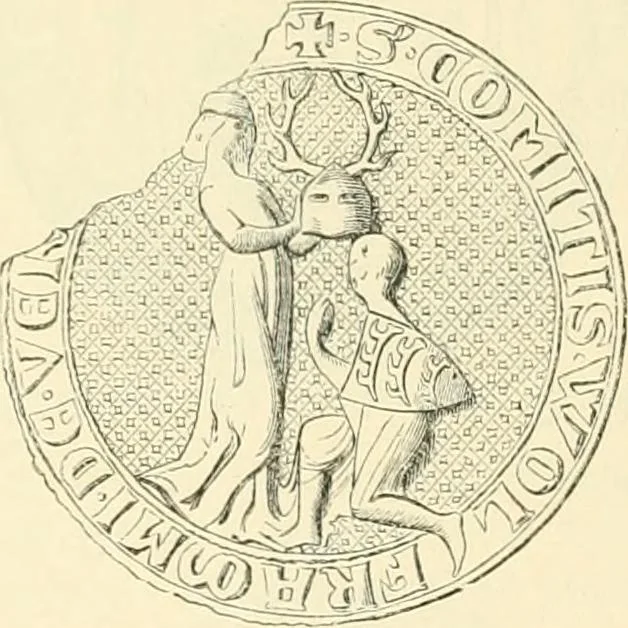 An illustration from Das Wappen des fürstlichen Hauses Hohenzollern in seiner Entwicklung von der ältesten Zeit bis zur Gegenwart historisch dargestellt, nebst Anhang: Hohenzollern'sche Allianz-Wappen, 1889, leaf 55