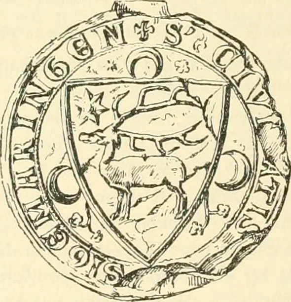 An illustration from Das Wappen des fürstlichen Hauses Hohenzollern in seiner Entwicklung von der ältesten Zeit bis zur Gegenwart historisch dargestellt, nebst Anhang: Hohenzollern'sche Allianz-Wappen, 1889, leaf 59