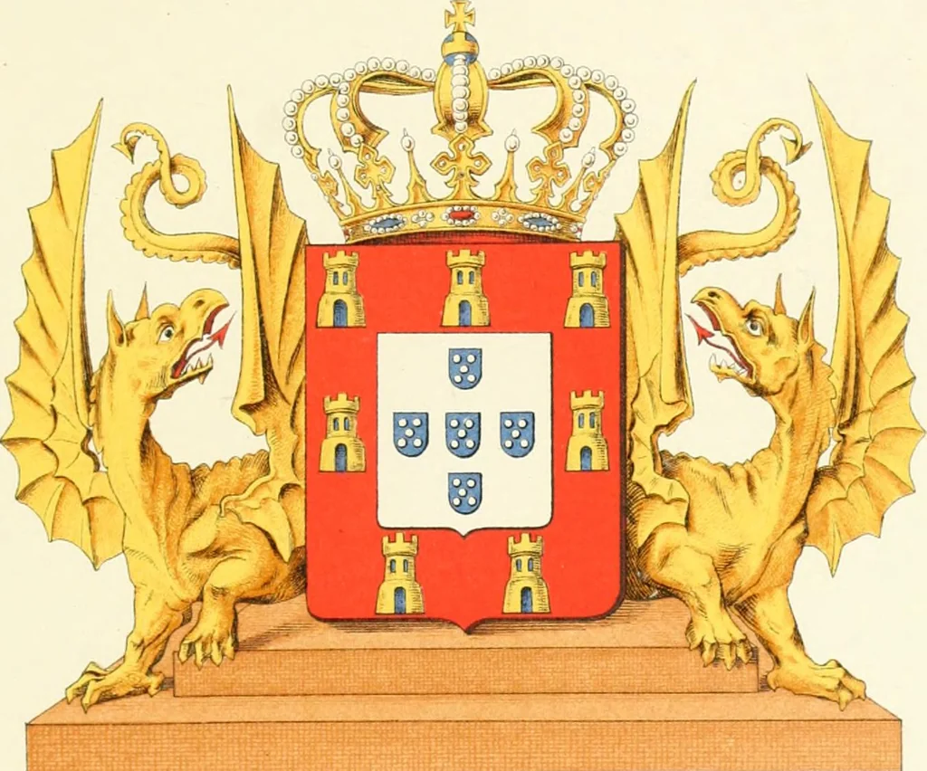 An illustration from Das Wappen des fürstlichen Hauses Hohenzollern in seiner Entwicklung von der ältesten Zeit bis zur Gegenwart historisch dargestellt, nebst Anhang: Hohenzollern'sche Allianz-Wappen, 1889, leaf 76