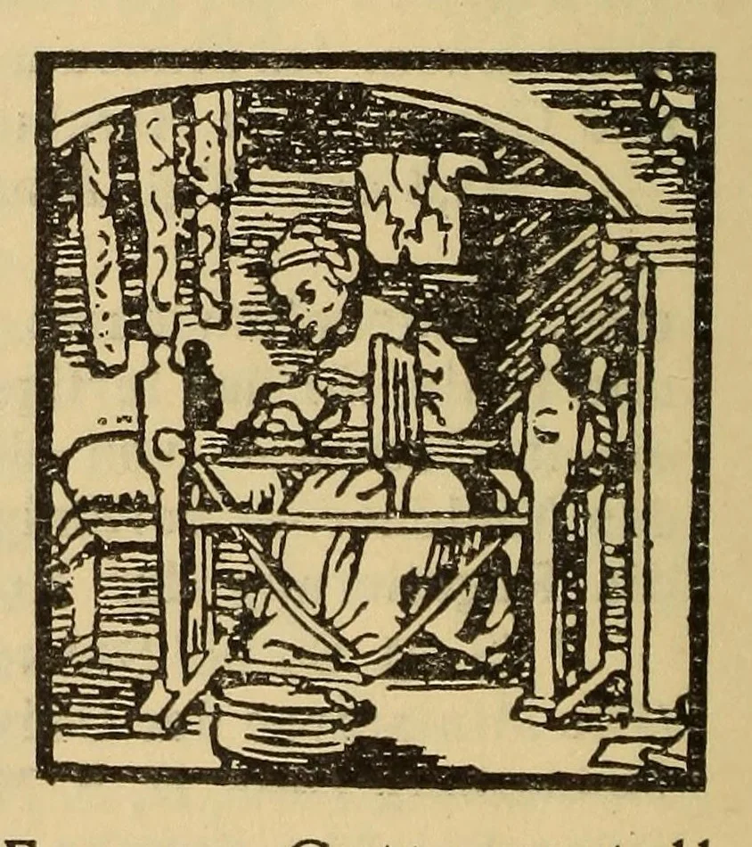 An illustration from Das Webebild in der Manesse-Handschrift und seine angebliche Vorlage, 1911, leaf 26